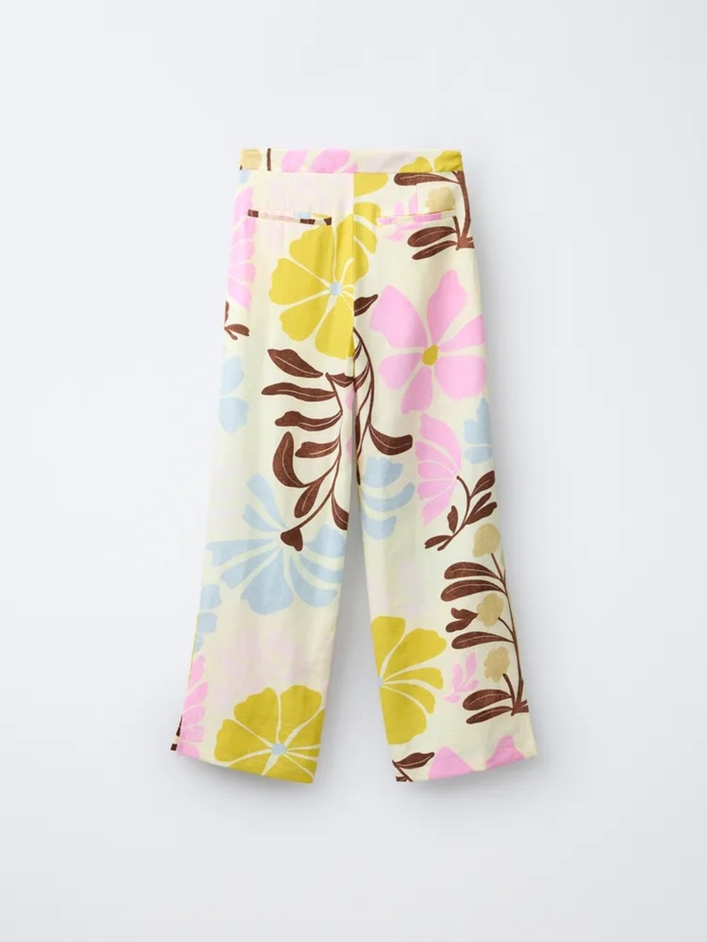 Kids Floral pants in Pastel Yellow, Pink, Blue, Brown
